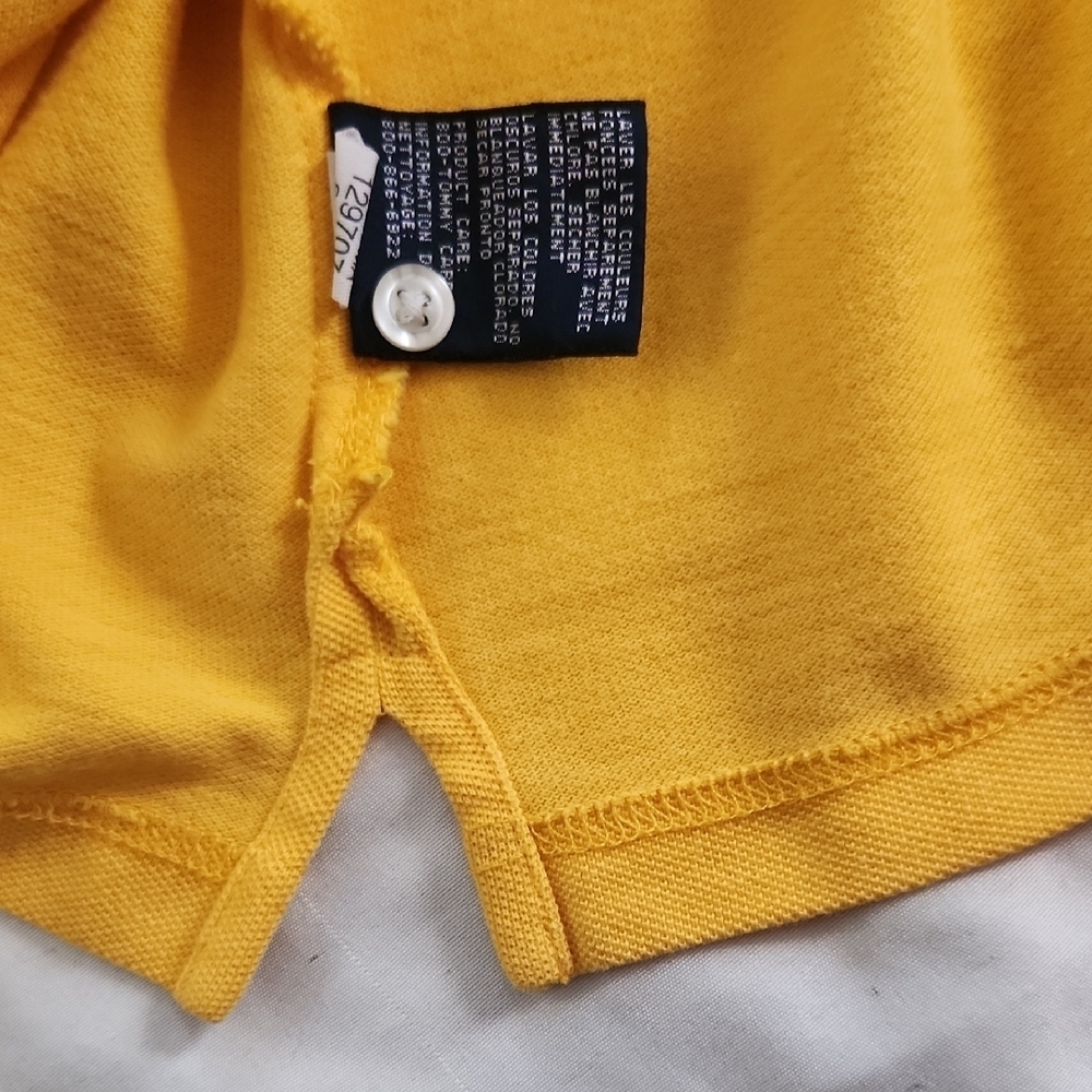 Tommy Hilfiger Men's Polo in Yellow & Navy Blue - Picture 6 of 7